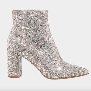 Betsey Johnson Gail Rhinestone Ankle Boots